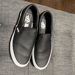Vans leather slip on sneakers